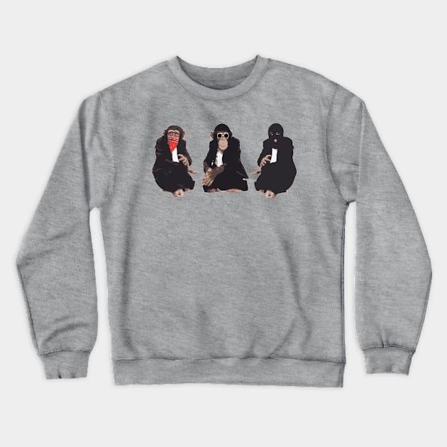 3 not so wise monkeys - Crewneck Sweatshirt by Bonky